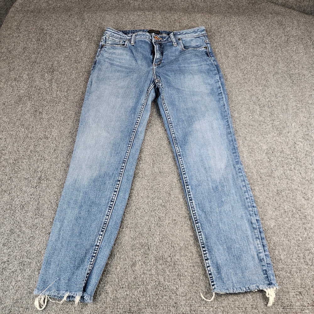 Silver Jeans Co High Note Skinny Jeans Womens W31 L29 Medium Wash Raw Hem Frayed